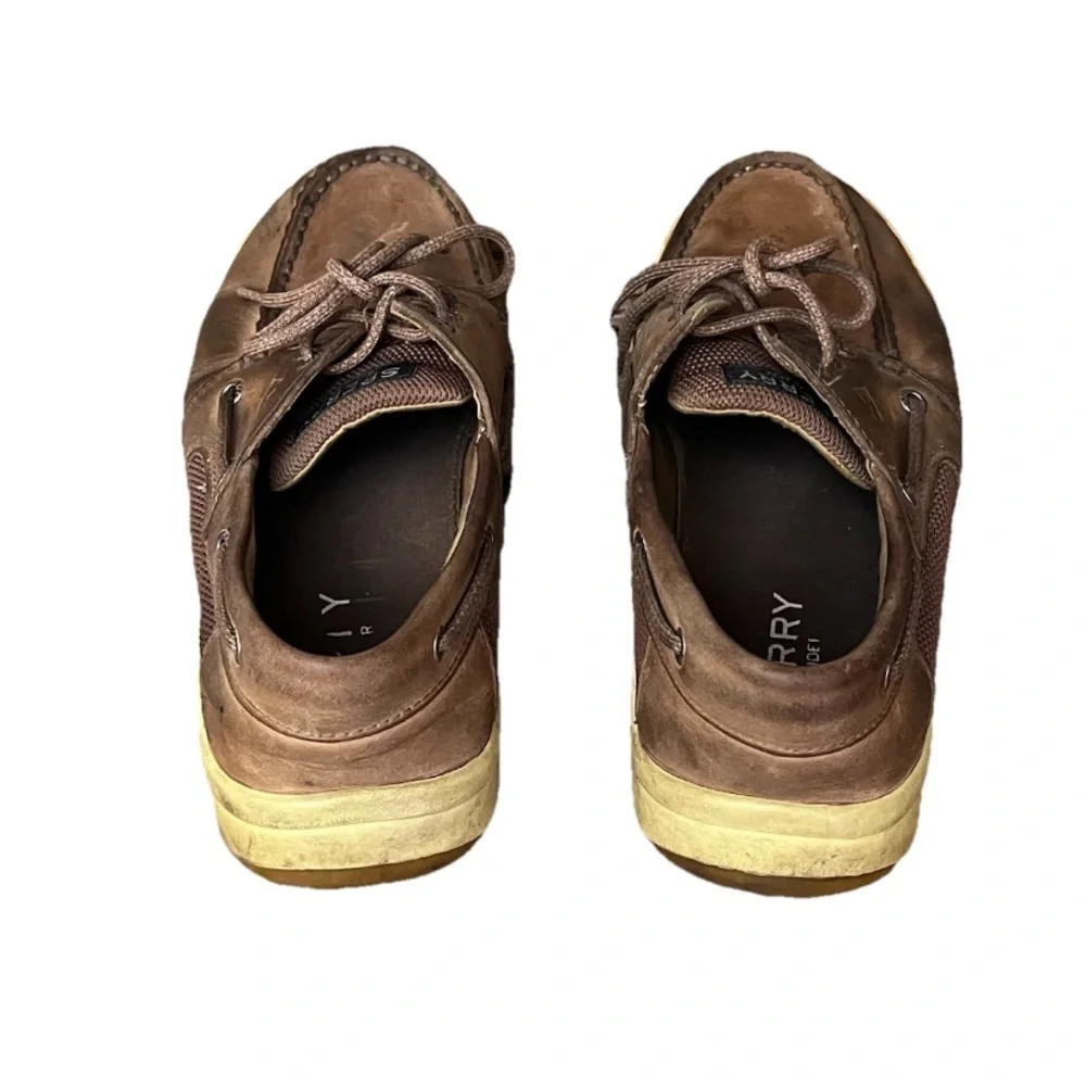 Sperry Top-Sider Men’s Boat Shoes Size 9.5 Brown Leather Nautical Preppy Casual